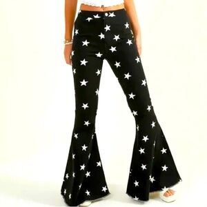 Altar’d State Black and white star high rise bootcut jeans